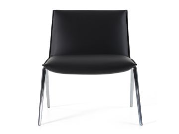 Cedric - Modern Black Vegan Leather Accent Chair