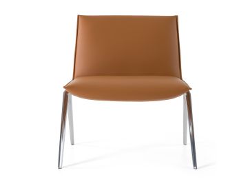 Cedric - Modern Camel Vegan Leather Accent Chair