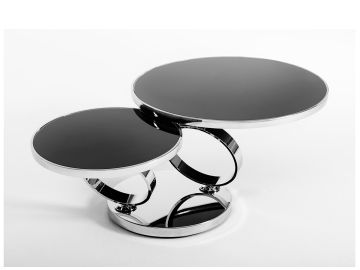 Ring Modern Black Glass Coffee Table