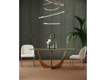 Chambers - Glass & Gold Dining Table
