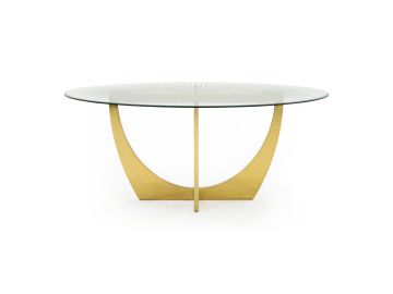 Chambers - Glass & Gold Dining Table