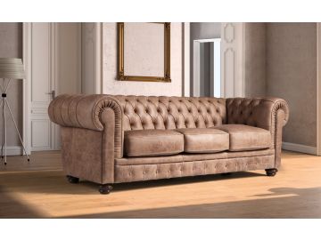 Lamod Italia Chester Modern Brown Leather Sofa Set