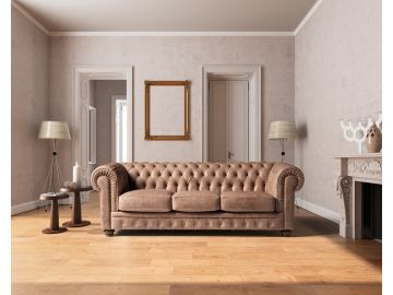 Lamod Italia Chester Modern Brown Leather Sofa Set