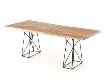 Chestnut Modern Live Edge Wood Dining Table