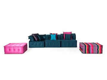 Versus Chloe Ultra Modern Multi-Colored Fabric Sectional Sofa