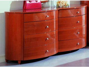 Claudia Queen Modern lacquer bedroom set- Bed and 2 Nightstands