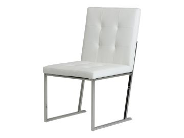 Click - Modern White Leatherette Dining Chair (Set of 2)