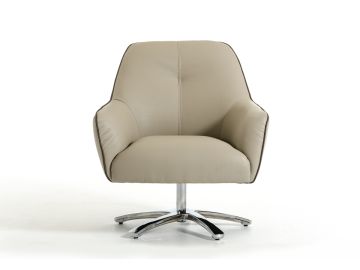 Clover Modern Light Grey and Dark Grey Eco-Leather Lounge Chair