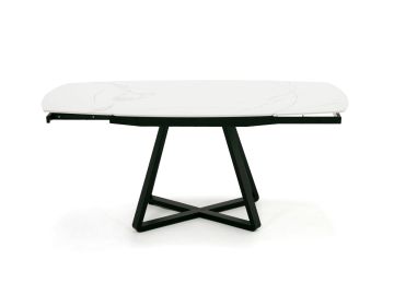 Cofrey - Contemporary White Ceramic Extendable Dining Table