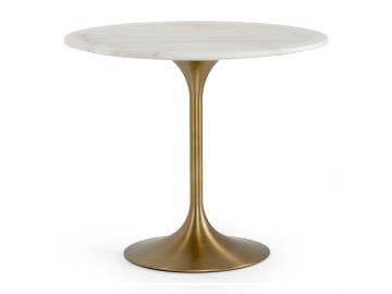 Collins - Glam White Marble & Gold Dining Table