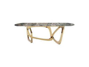 Colton - Modern Brown & Gold Dining Table