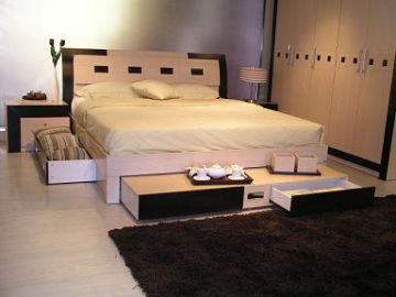 Concorde Modern Eastern King Bedroom Set with Storage and Mattress