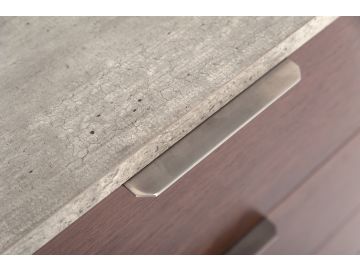 Conner Modern Dark Walnut & Faux Concrete Dresser
