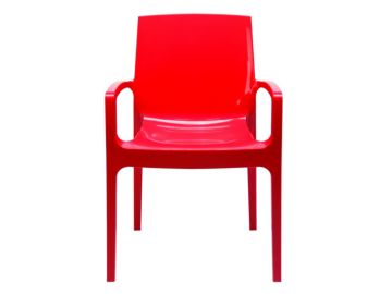 Cream Modern Glossy Italian Dining Chair