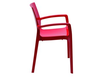 Cream Modern Glossy Italian Dining Chair