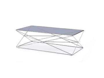 Modrest Laser Contemporary Smoked Glass Coffee Table