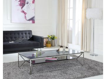 Facet Contemporary Smoked Glass Coffee Table