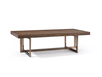 Pike Modern Elm & Antique Brass Coffee Table