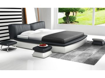 D511 Modern Black And White Bonded Leather Bed