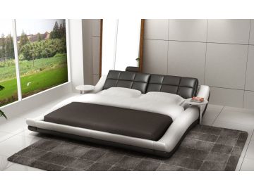 D517 Modern Black & White Bonded Leather Bed