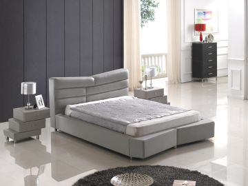 D519 Modern Light Purple Bonded Leather Bed