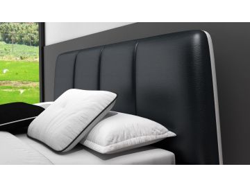 D536 Modern Black & White Bonded Leather Bed