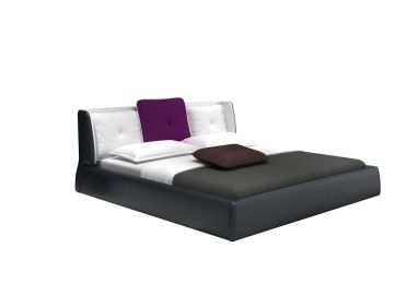 D540 Modern Black & White Bonded Leather Bed