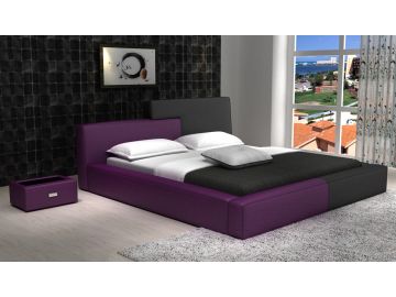 D541 Modern Purple & Black Bonded Leather Bed