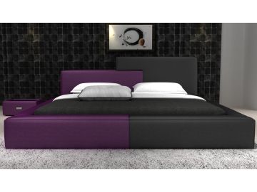 D541 Modern Purple & Black Bonded Leather Bed