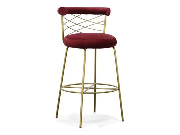 Dakin - Modern Glam Red & Gold Barstool