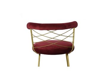 Dakin - Modern Glam Red & Gold Barstool