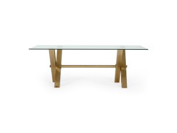 Dandy - Modern Golden & Glass Dining Table