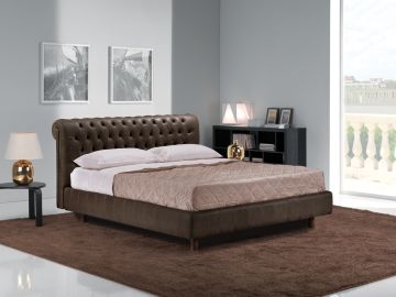 Lamod Italia Davemport Modern Brown Leather Bed