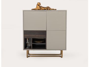 Deegan Modern Grey & Ebony Tall Buffet