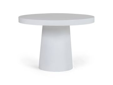 Desoto - Modern White Concrete Round Dining Table