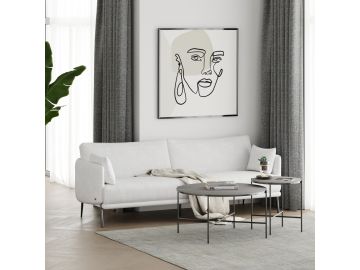 Higgins - Modern White Fabric Sofa