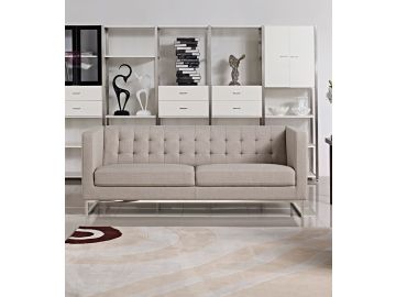Dominic Mid-Century Grey Fabric Sofa