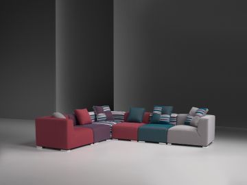 Lamod Italia Donna Modern Fabric Sectional Sofa