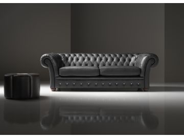 Lamod Italia Dorchester Modern Black Leather Sofa Set