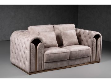 Dosie - Transitional Beige Velvet Loveseat