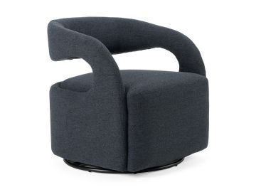 Dowsett - Modern Charcoal Fabric Swivel Accent Chair