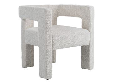 Drea - Modern White Fabric Dining Chair