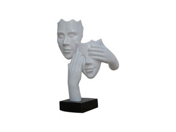 Two Faces White & Black Sculpture
