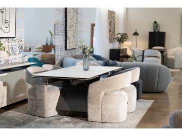 Howell - Modern White Ceramic Extendable Dining Table