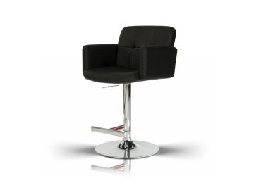 Lindy Contemporary Black Leatherette Bar Stool