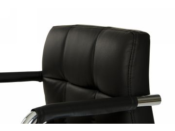 Lana Black Eco-Leather Contemporary Bar Stool