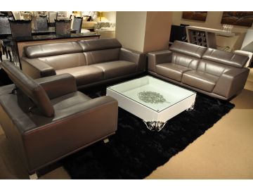 Metallic Leather Modern Sofa Set