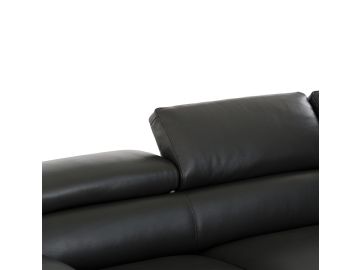 Aston Modern Full Leather Grey Sectional Sofa