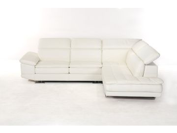 Dima Rey Modern White Italian Leather Sectional Sofa