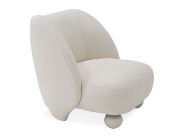 Duran - Contemporary White Fabric Accent Chair